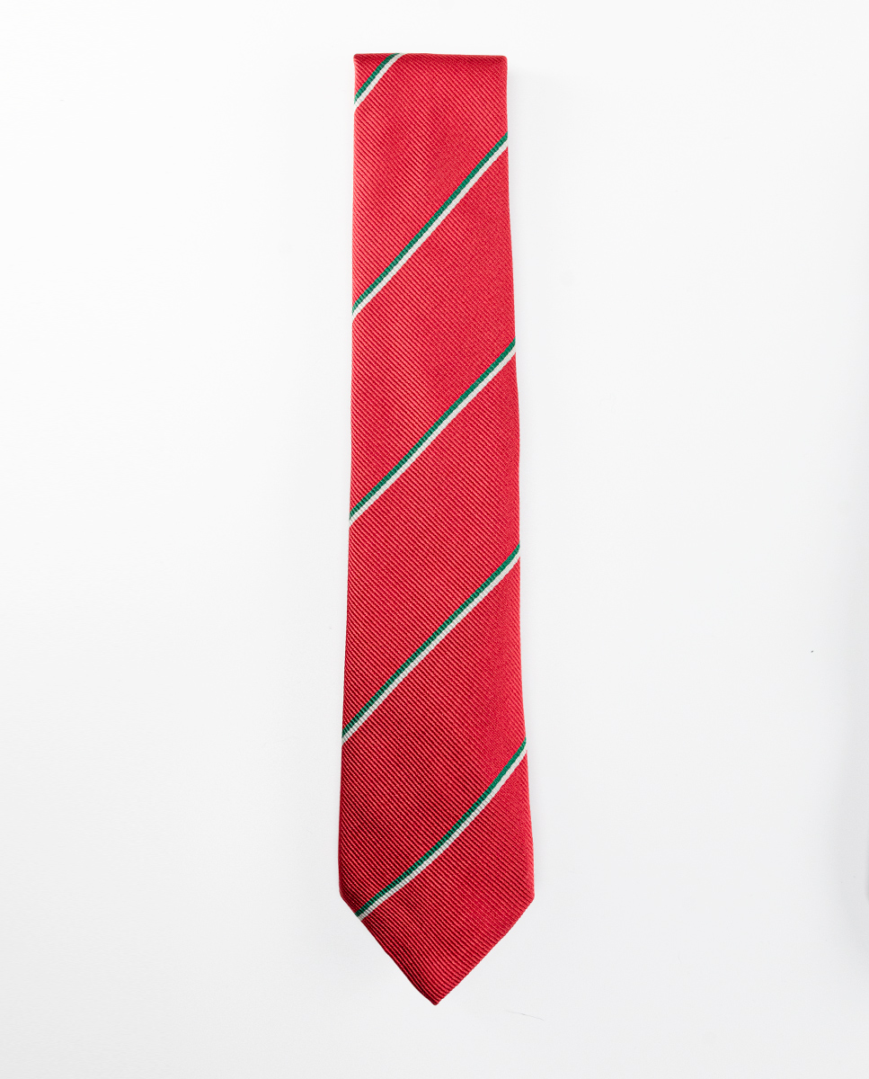 Corbata Seda Rojo Verde