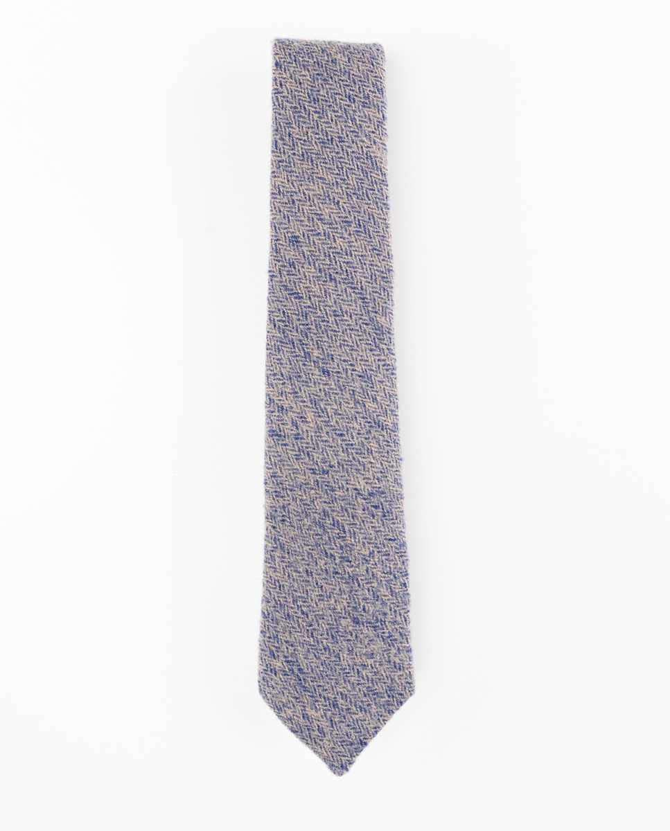 Blue Wool Tartan Tie