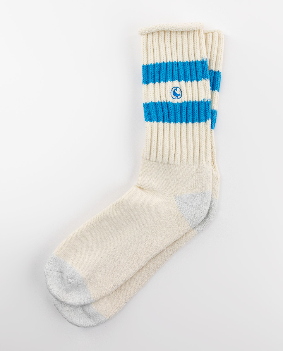 Blue Cream Striped Sports Socks