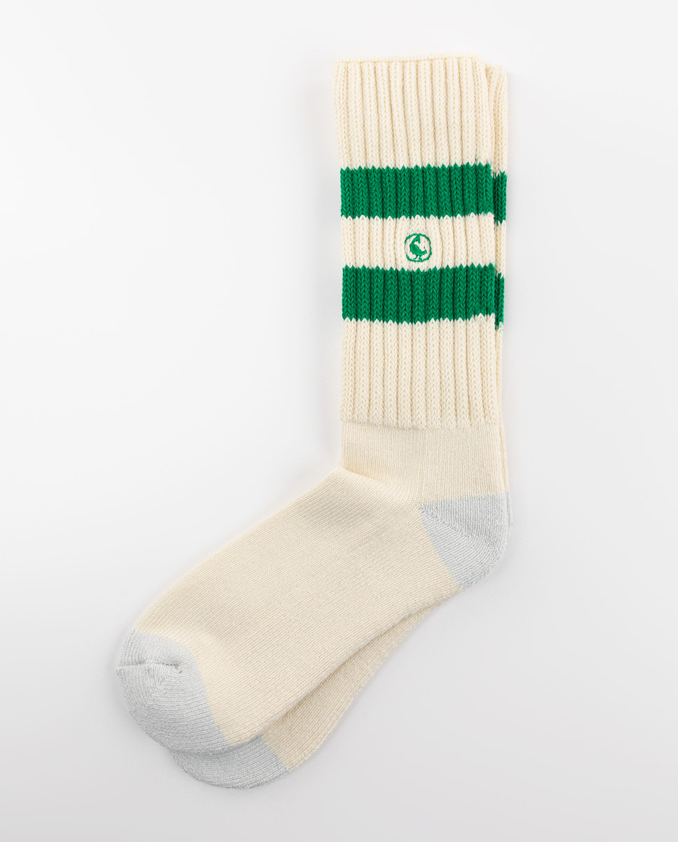 Green Cream Striped Sports Socks