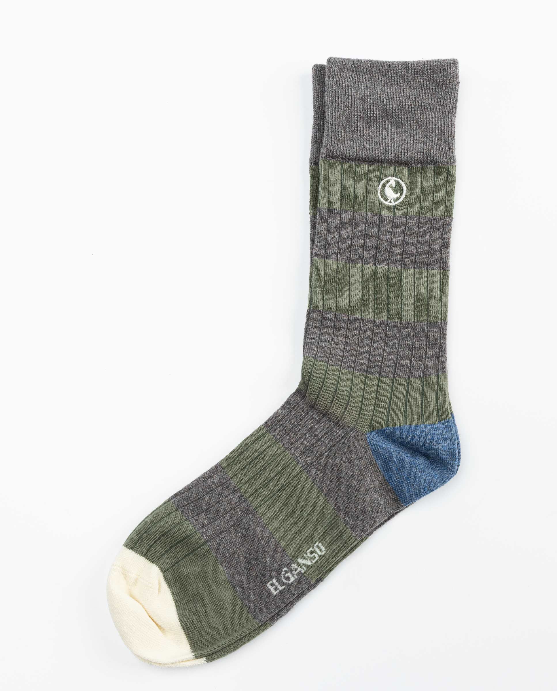 Calcetín Rayas Algodón Canalé Verde