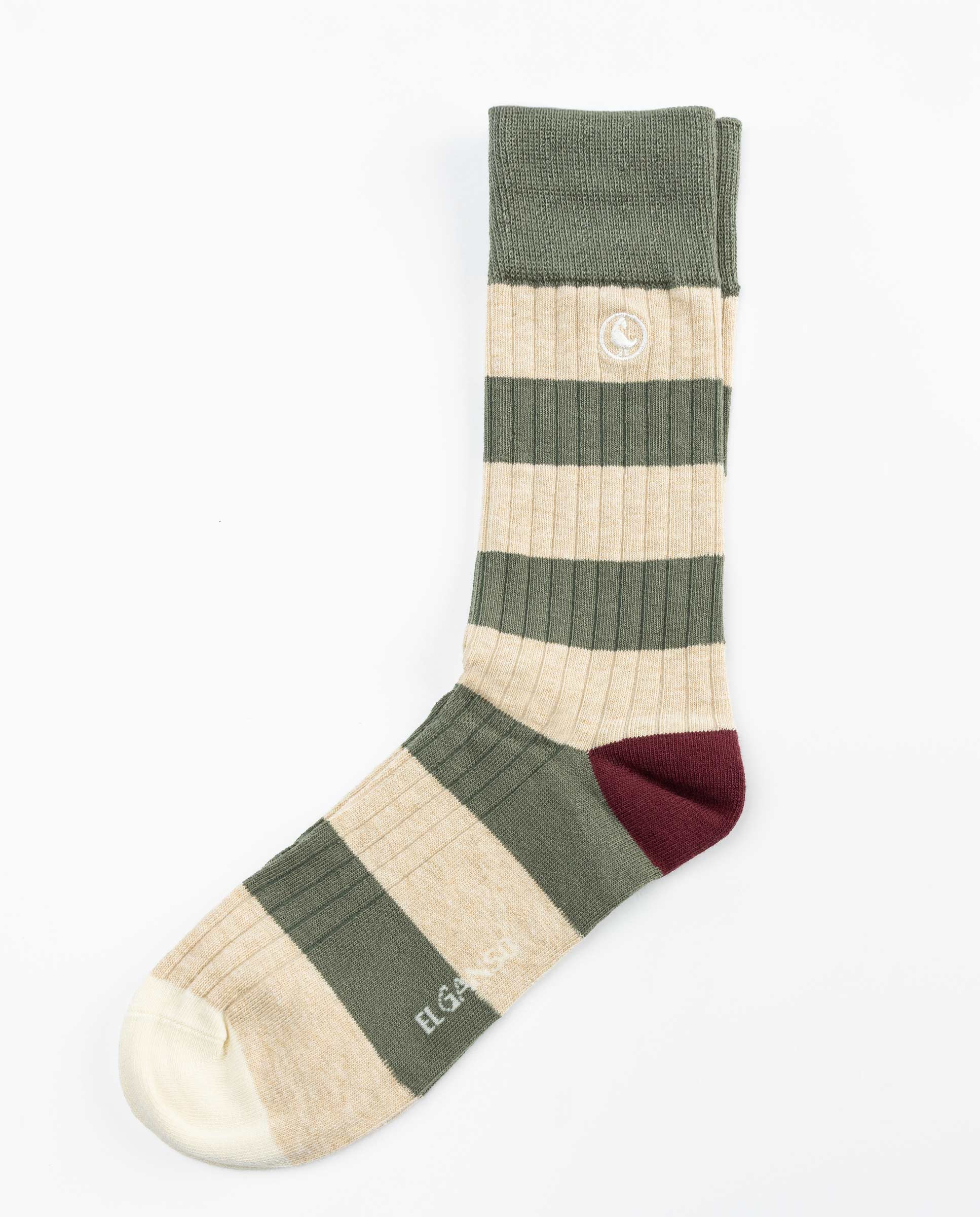 Calcetín Rayas Algodón Canalé Tostado