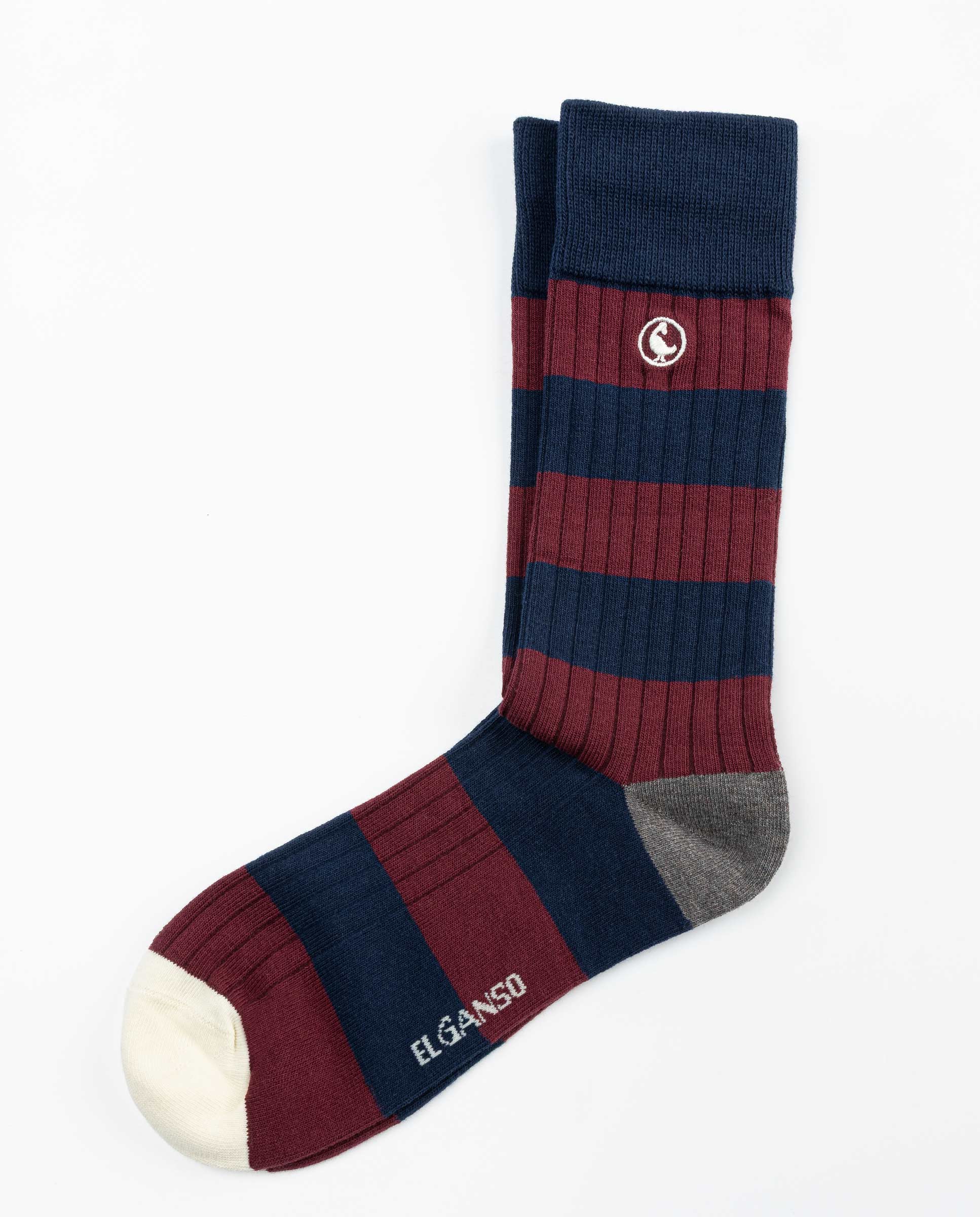 Calcetín Rayas Algodón Canalé Higo