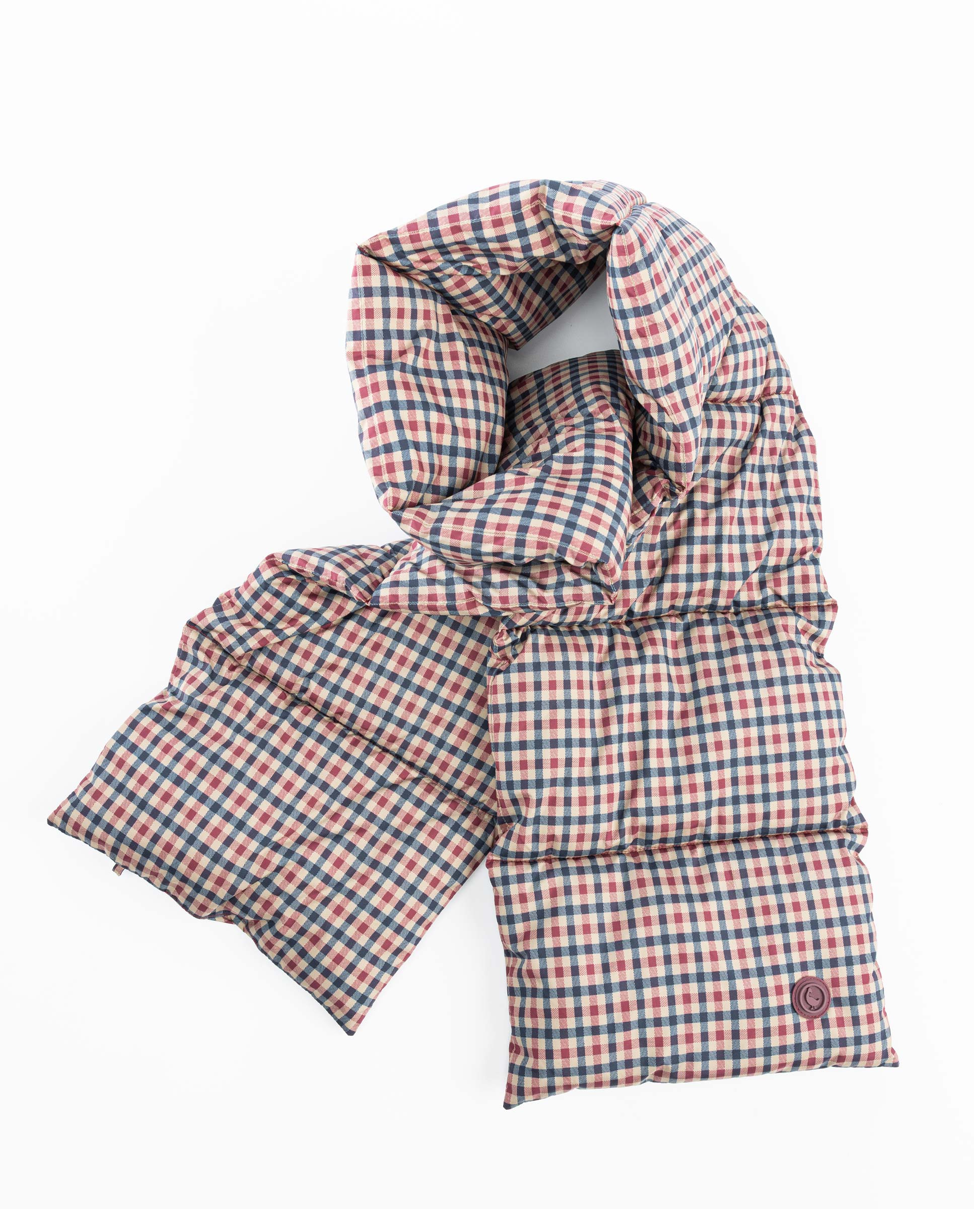Brown Quilted Harris Check Scarf