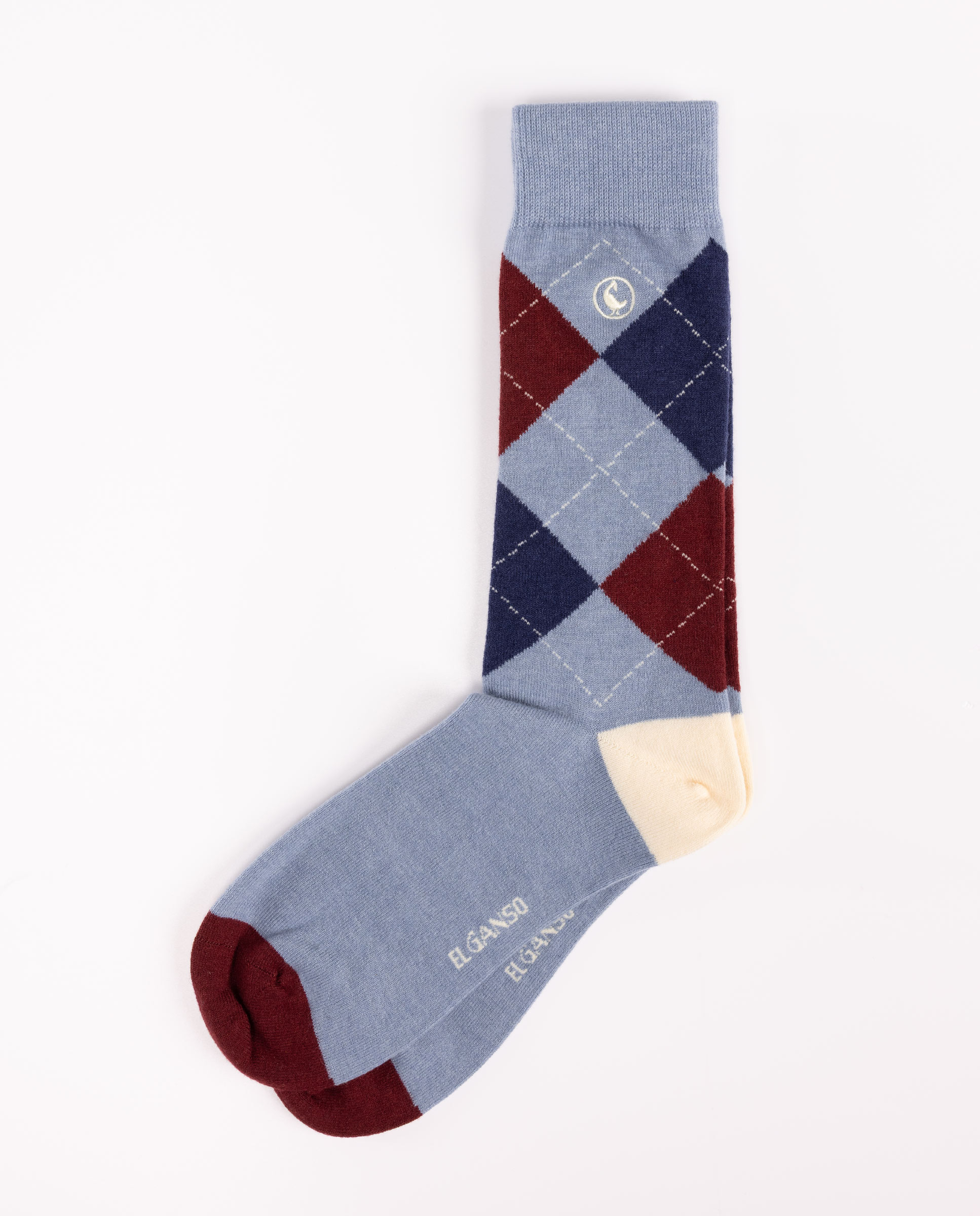 Calcetín Gris Rombos Lana