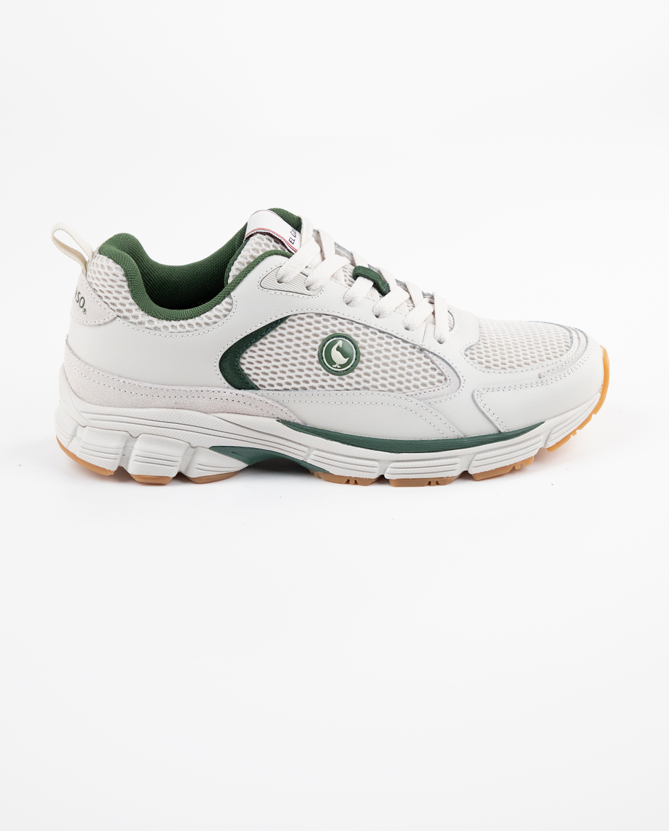 Retro Track Sneaker Blanca Verde