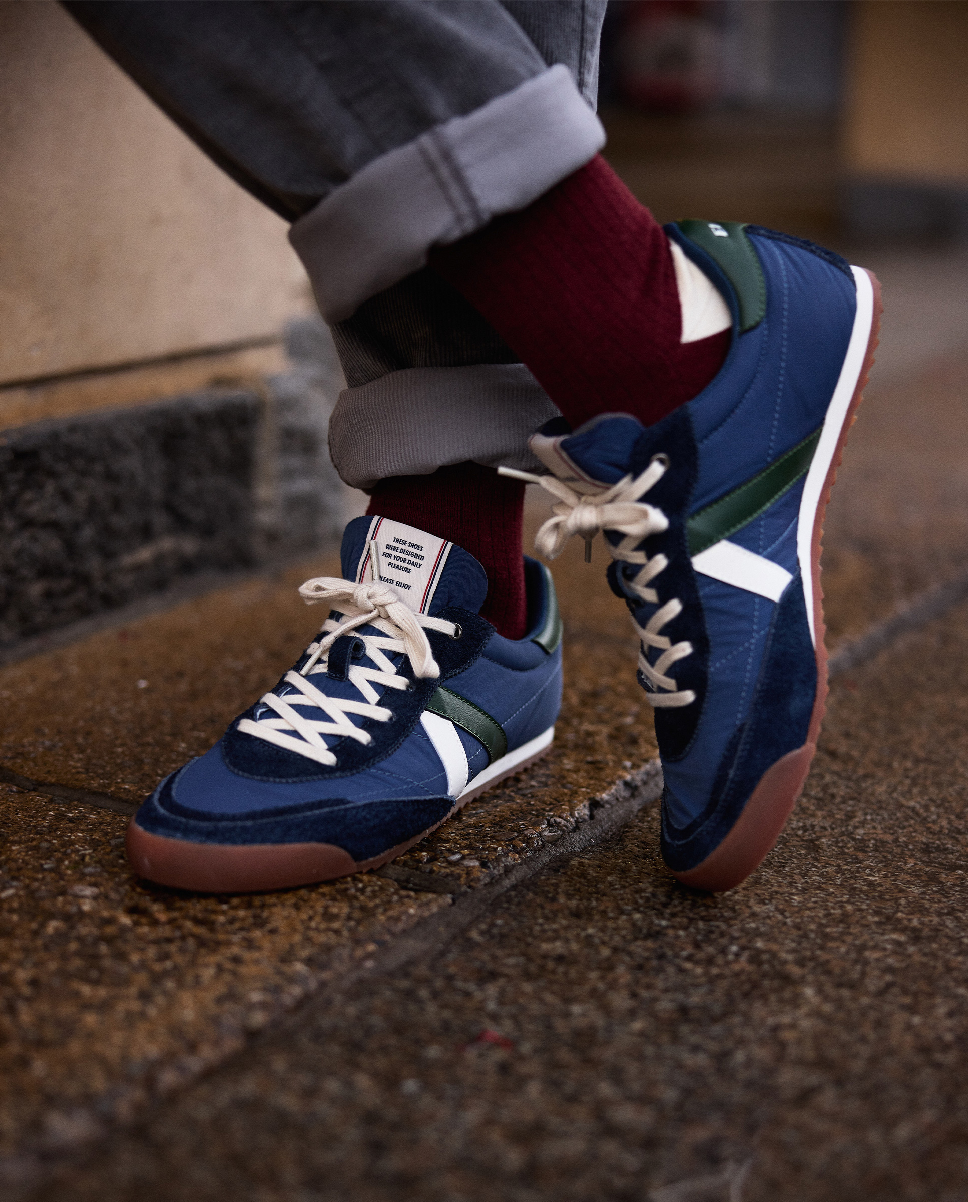 Navy Nylon Sixties Sneakers