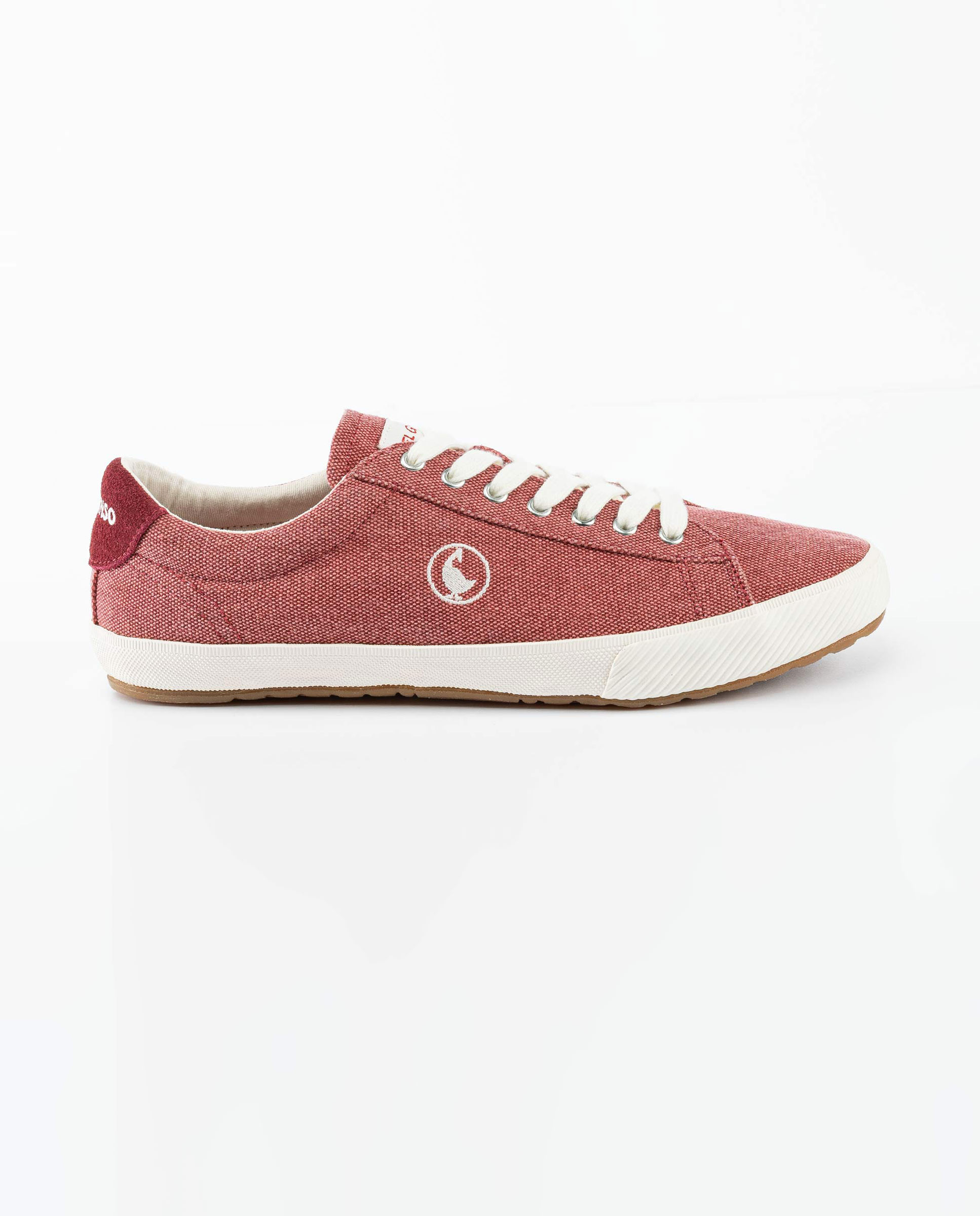 Red Washed Canvas Low Tops