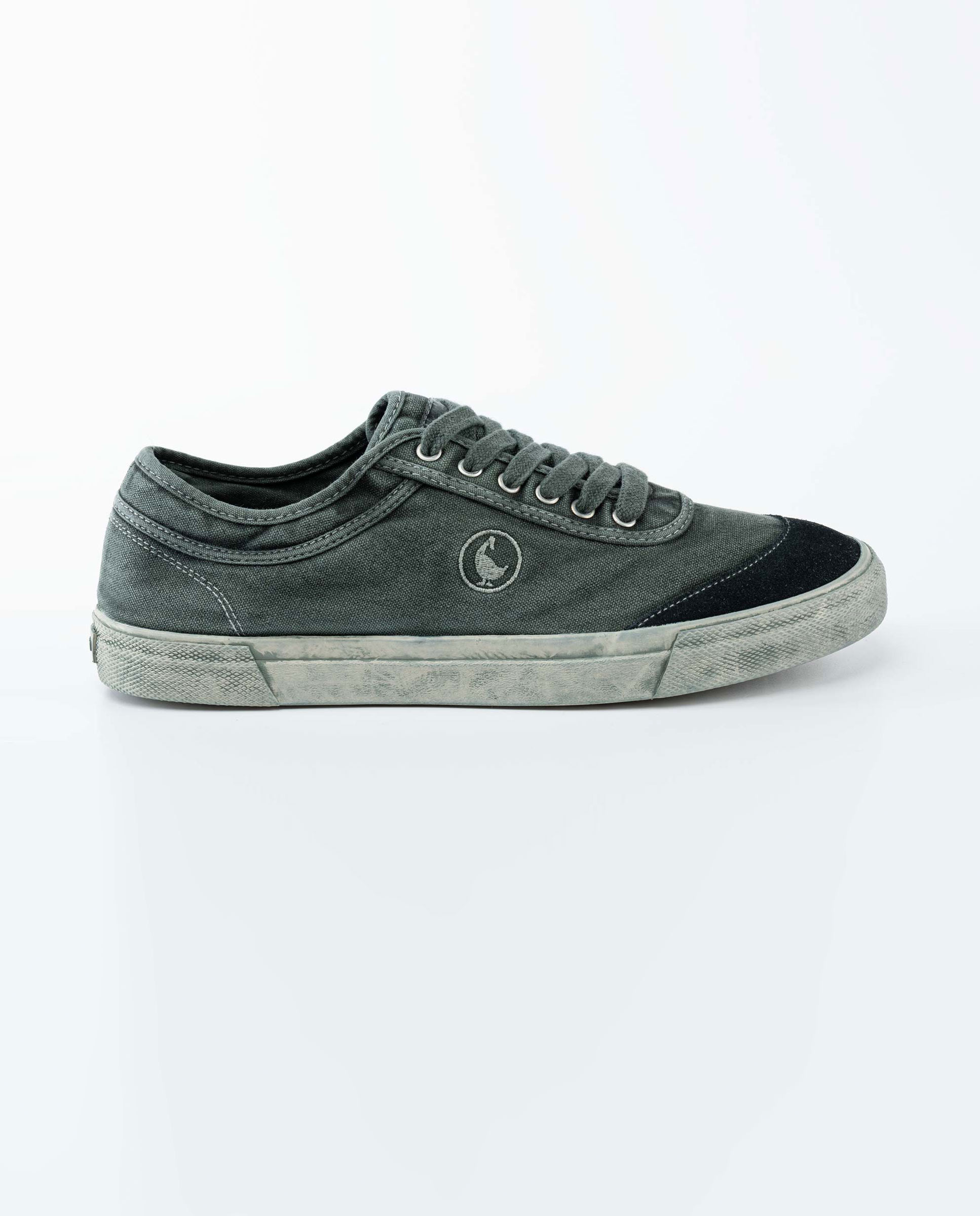 Washed Green Canvas Squash Sneakers