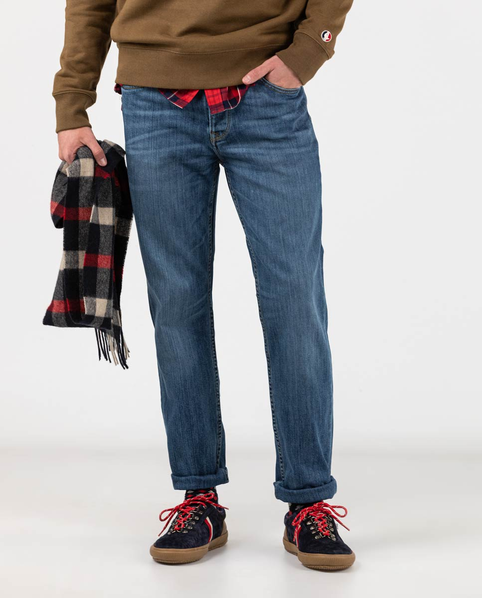 Indigo Slim Fit Cross Heritage Denim Trousers