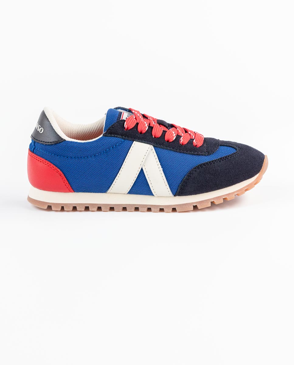 Navy Nylon Kids Running Walking Sneakers