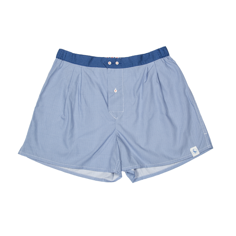 Calzoncillo Blanco Rombo Marino / Azul Claro